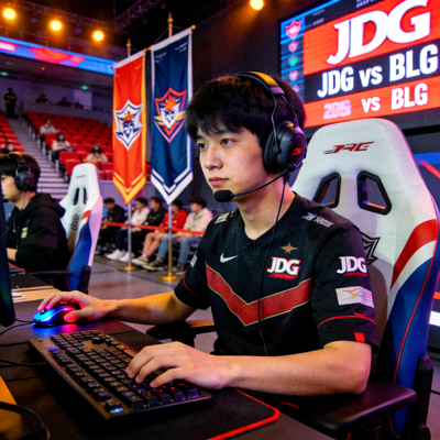 JDG战队英雄联盟分部Knight选手比赛现场镜头